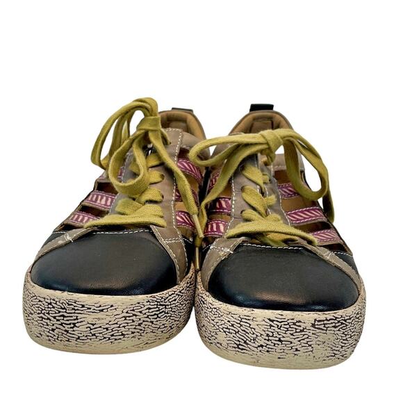 L'Artiste Spring Step Leather Lace-Up Comfort Sneaker Porscha BM 37 6.5-7 - Picture 2 of 8